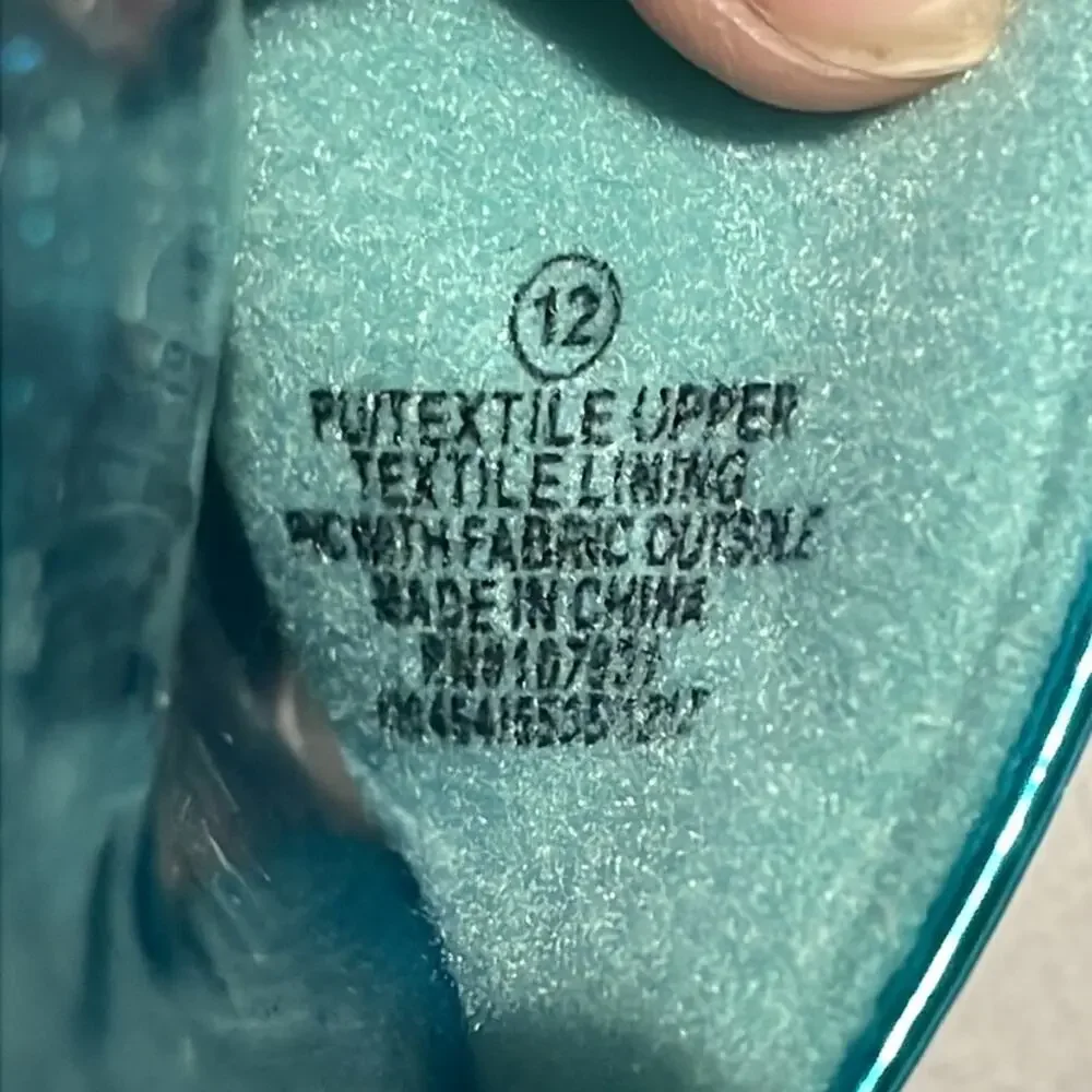 I’m really a mermaid teal turquoise slides jellies 12 euc beach pool vacation